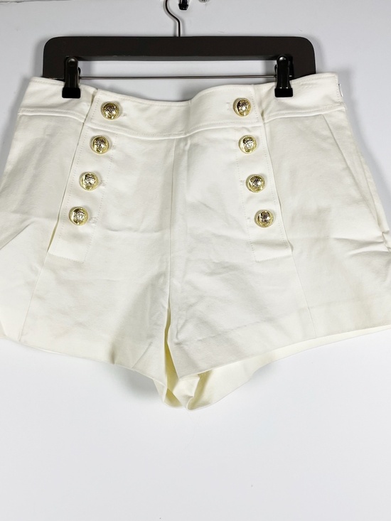 10 Crosby Derek Lam Pants - Derek Lam 10 Crosby Robertson Sailor Cotton Stretch White Gold High Rise Shorts